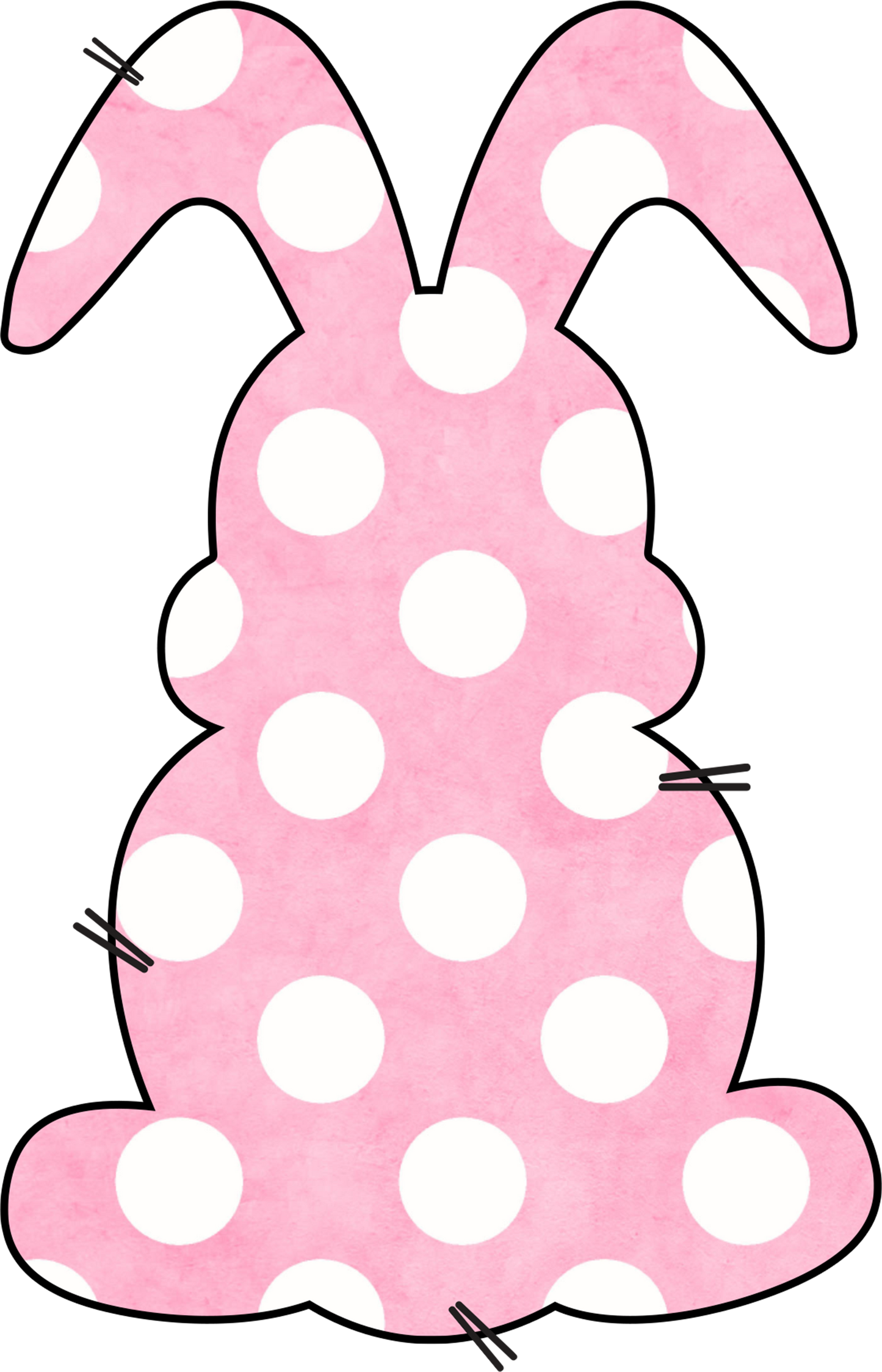 Pink with white polka dot bunny DTF Heat Transfer