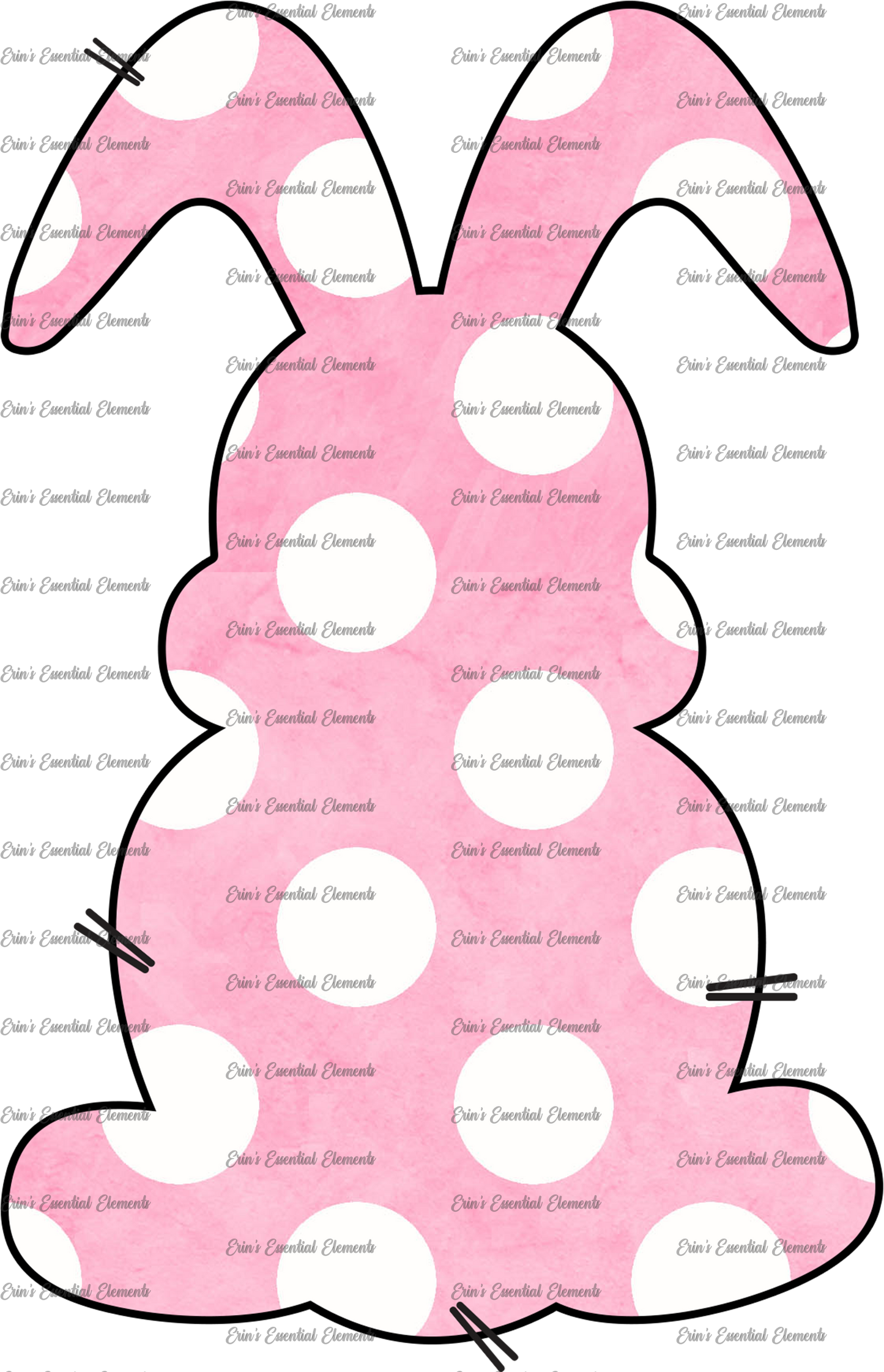 Pink bunny with big white polka dots DTF Heat Transfer