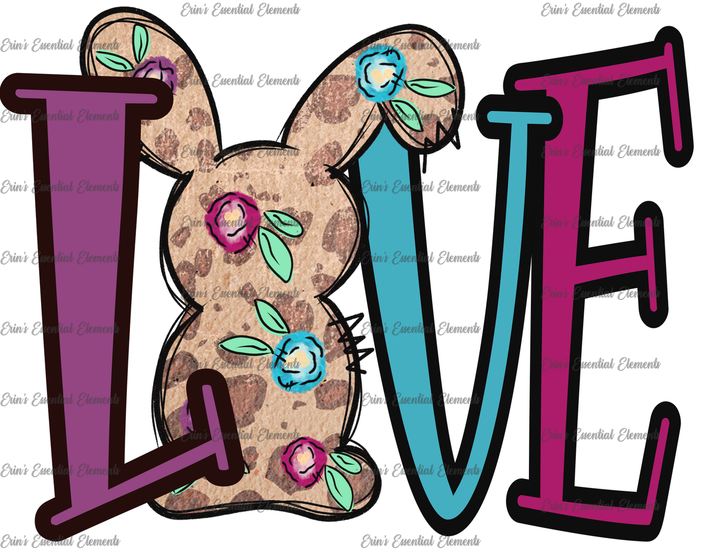 LOVE Rabbit DTF Heat Transfer