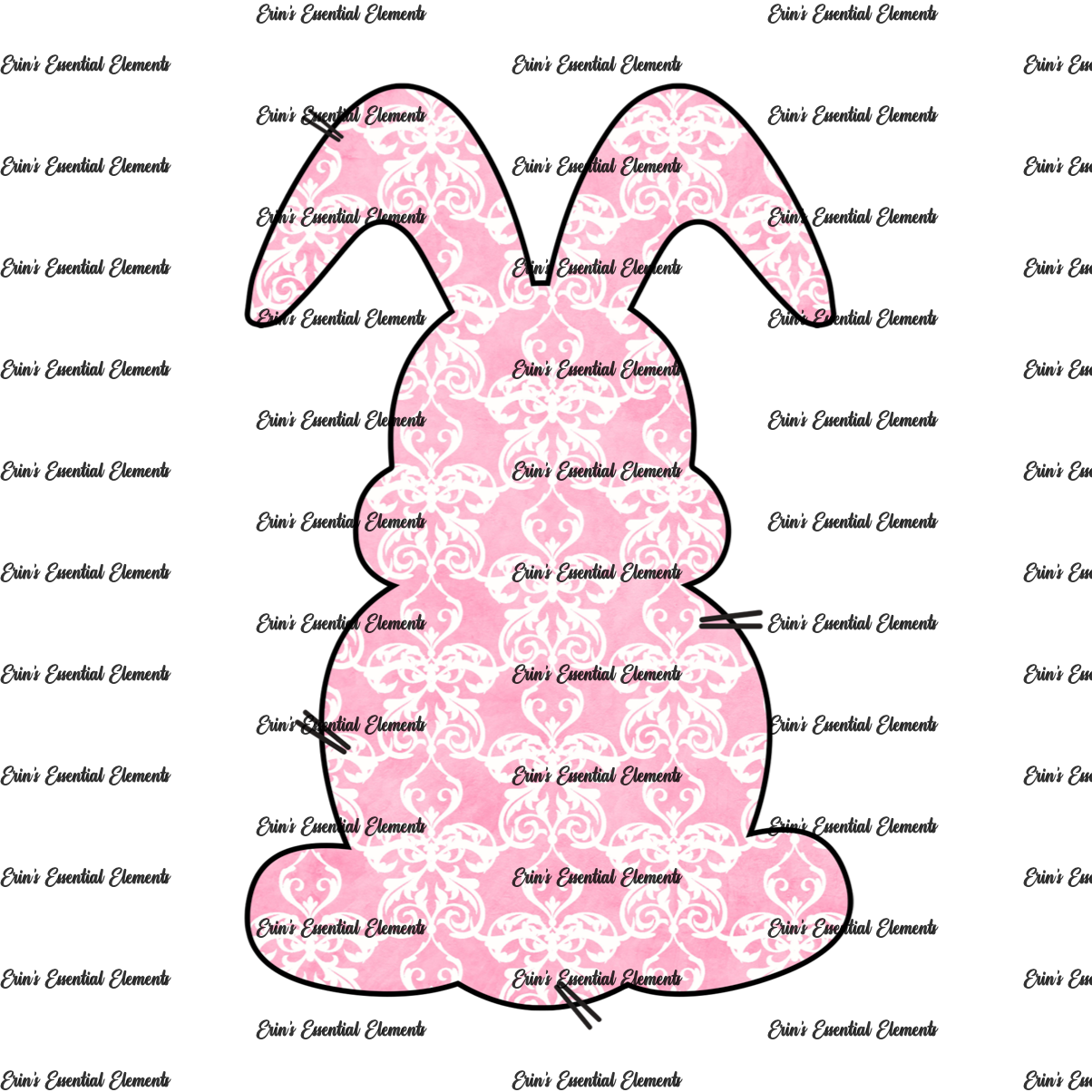 Pink with white artistic design bunny