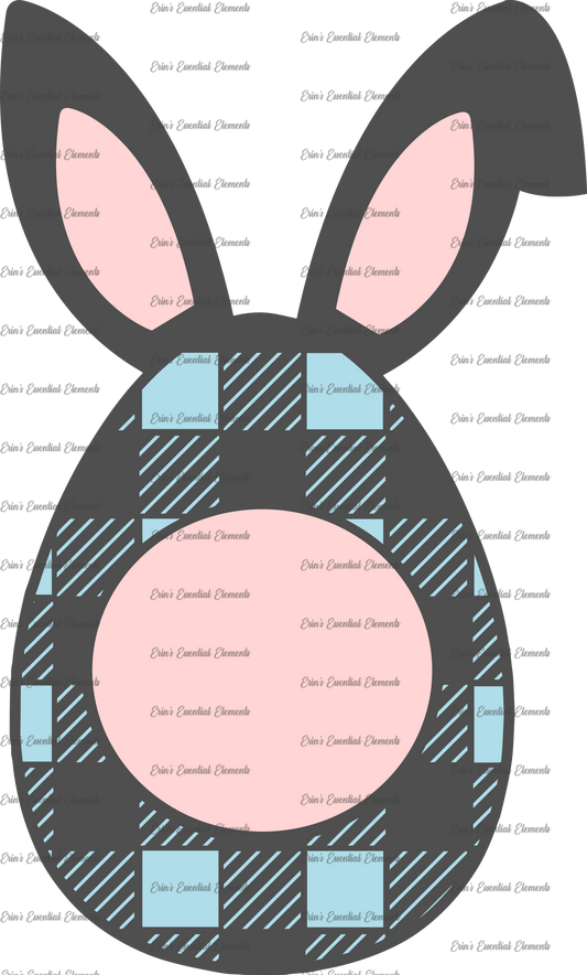 Blue buffalo plaid bunny DTF Heat Transfer